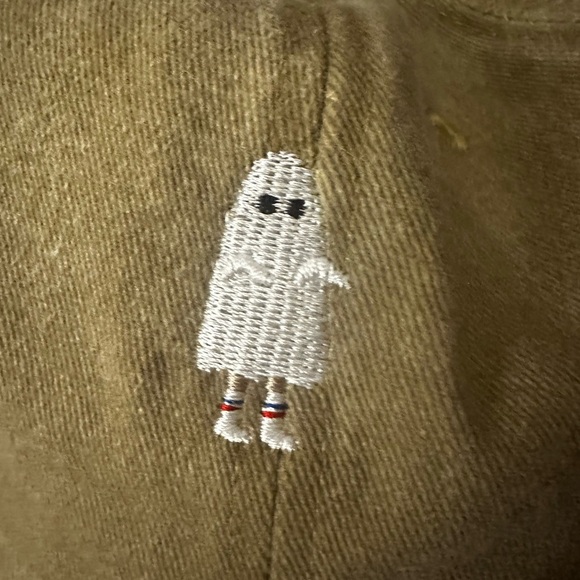 Ghost In Socks Embroidered Baseball Hat Khaki - Picture 4 of 7